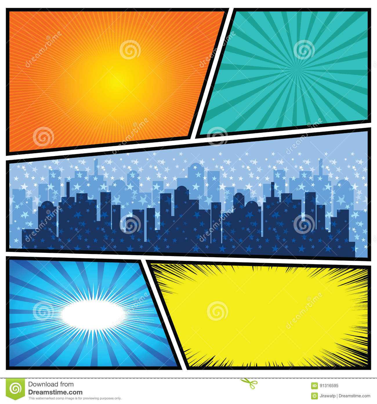 Comics Template. Vector Retro Comic Book Speech Bubbles Intended For Powerpoint Comic Template