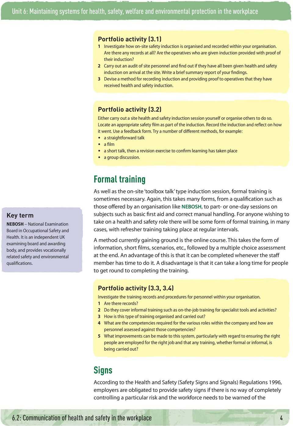 Communication Of Health And Safety In The Workplace – Pdf In Health And Safety Board Report Template