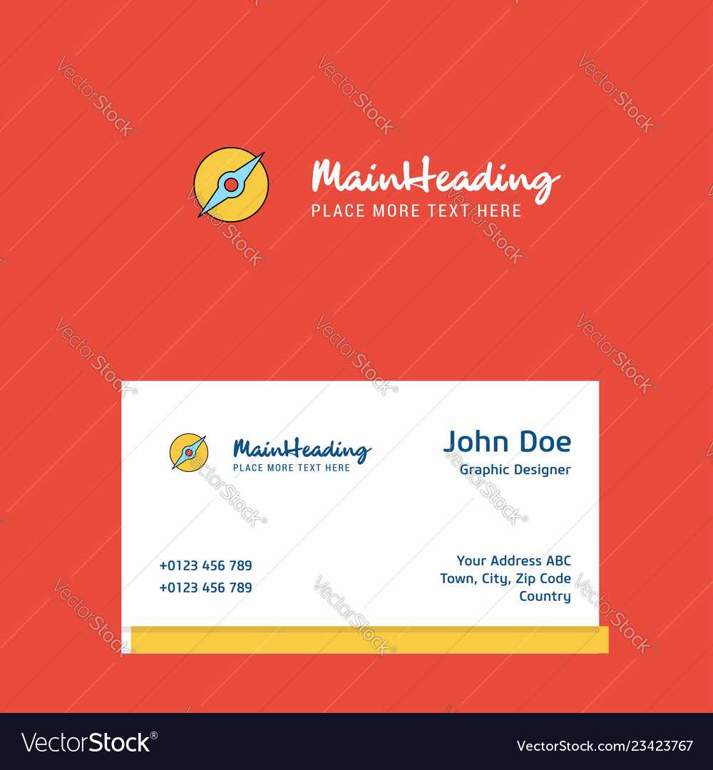 Compass Logo Design With Business Card Template Vector Image On Vectorstock With Adobe Illustrator Business Card Template