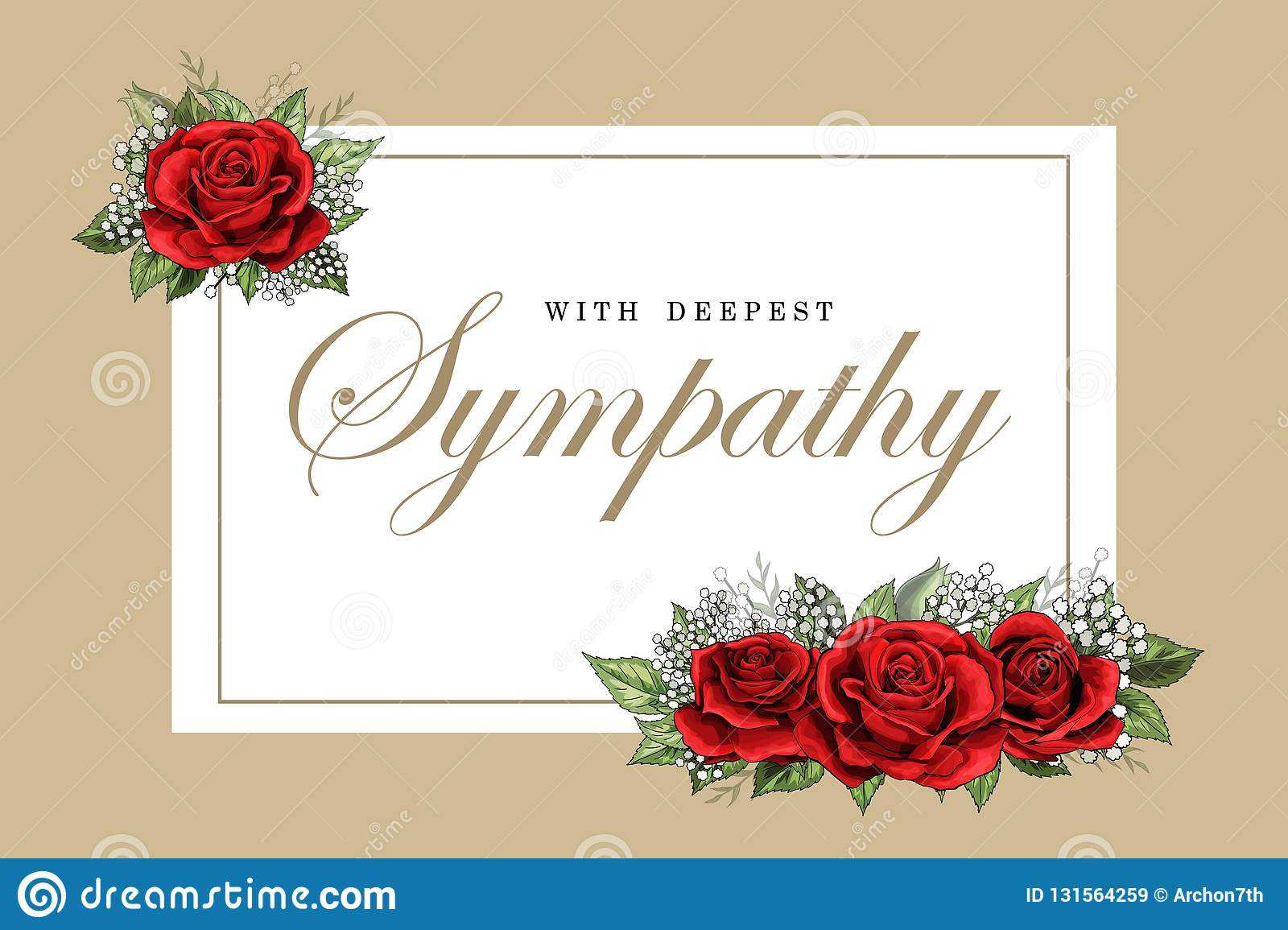 Condolences Sympathy Card Floral Red Roses Bouquet And In Sorry For Your Loss Card Template