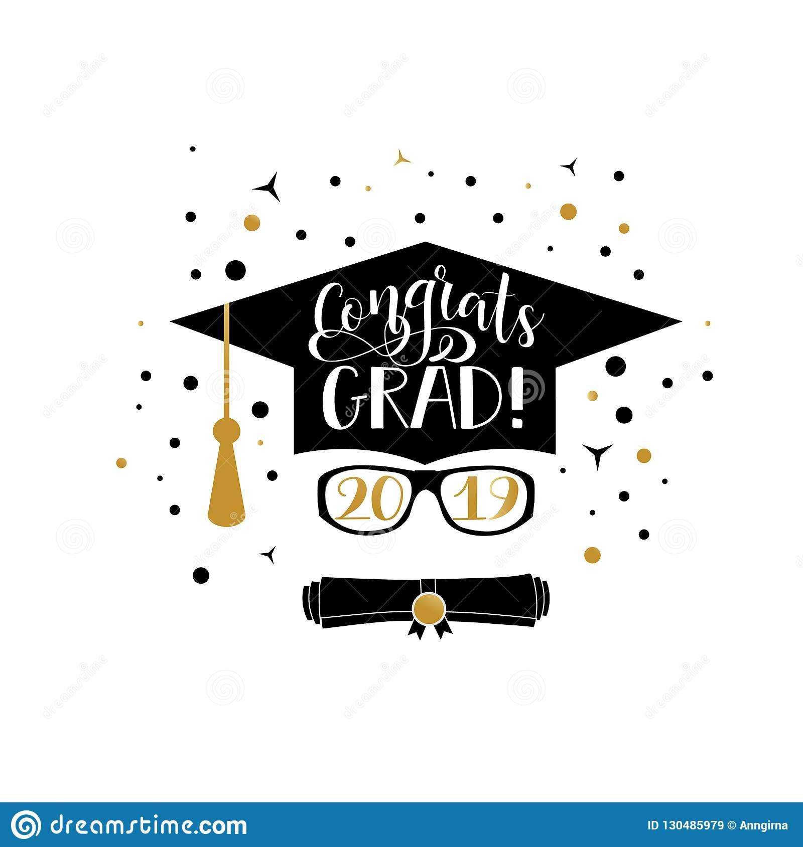 Congrats Grad 2019 Lettering. Congratulations Graduate Inside Graduation Banner Template