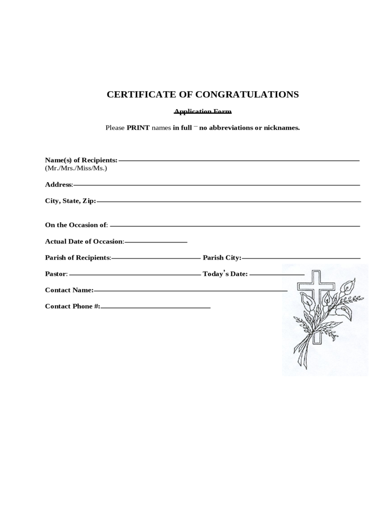 Congratulations Certificate – 4 Free Templates In Pdf, Word For Congratulations Certificate Word Template