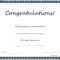 Congratulations Certificate Template with regard to Congratulations Certificate Word Template
