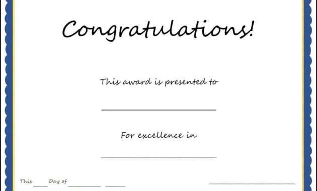 Congratulations Certificate Template with regard to Congratulations Certificate Word Template