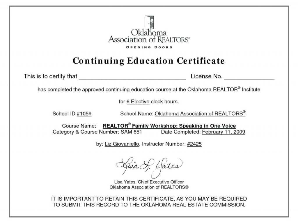 Continuing Education Certificate Template – Zohre Intended For Ceu Certificate Template