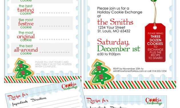 Cookie Exchange Party {Free Printables} - How To Nest For Less™ for Cookie Exchange Recipe Card Template