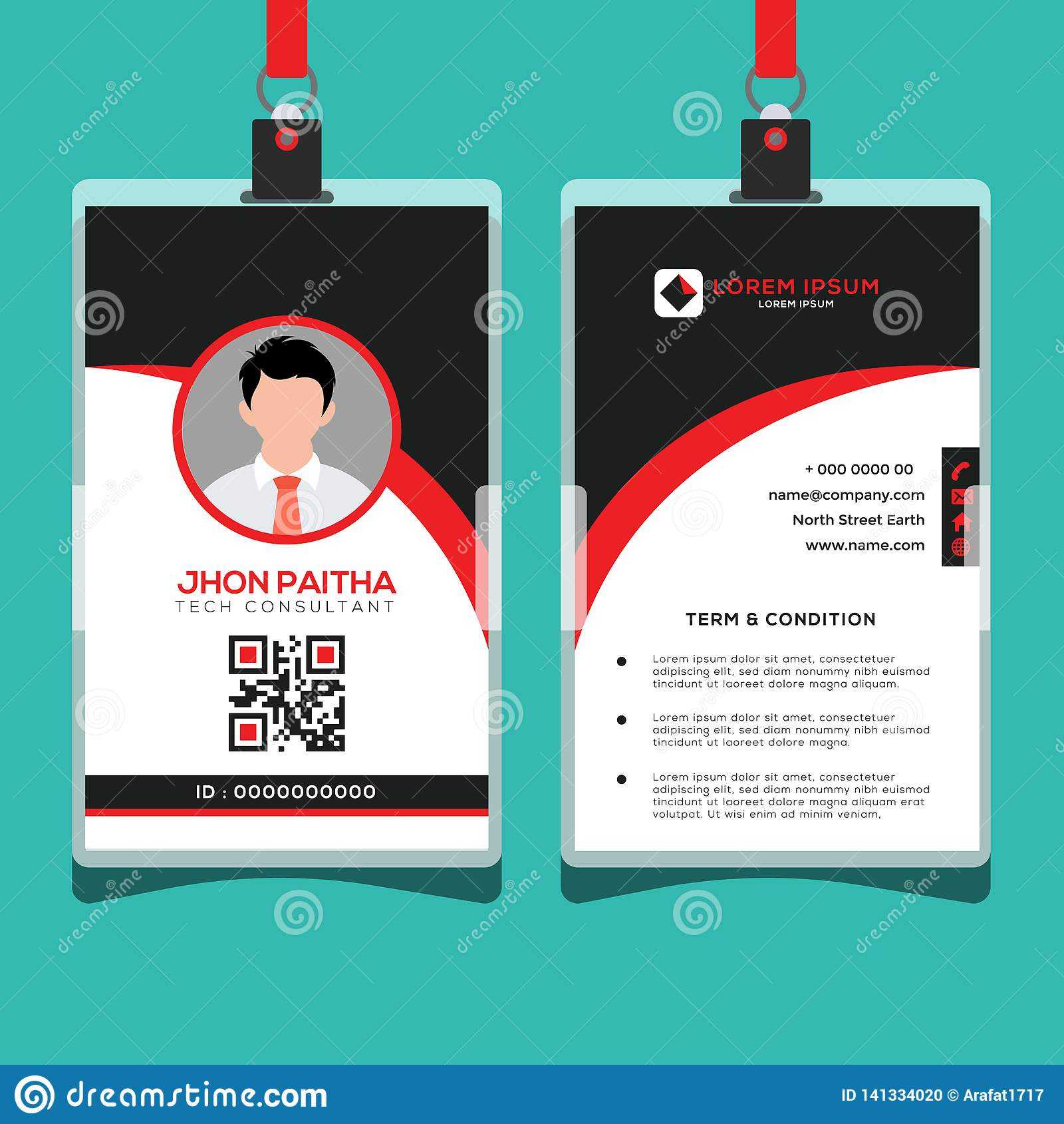 Corporate Id Card Design Template Stock Vector Throughout Company Id Card Design Template