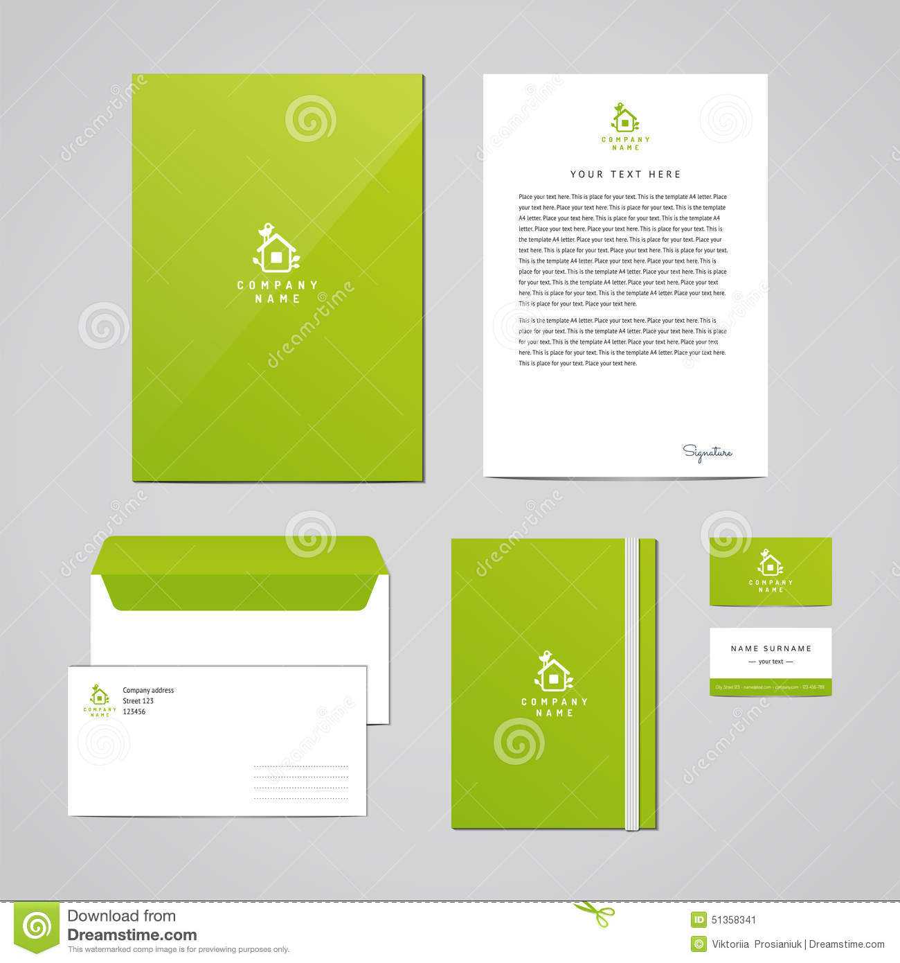 Corporate Identity Eco Design Template. Documentation For In Business Card Letterhead Envelope Template
