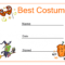 Costume Contest Certificate Template in Halloween Certificate Template