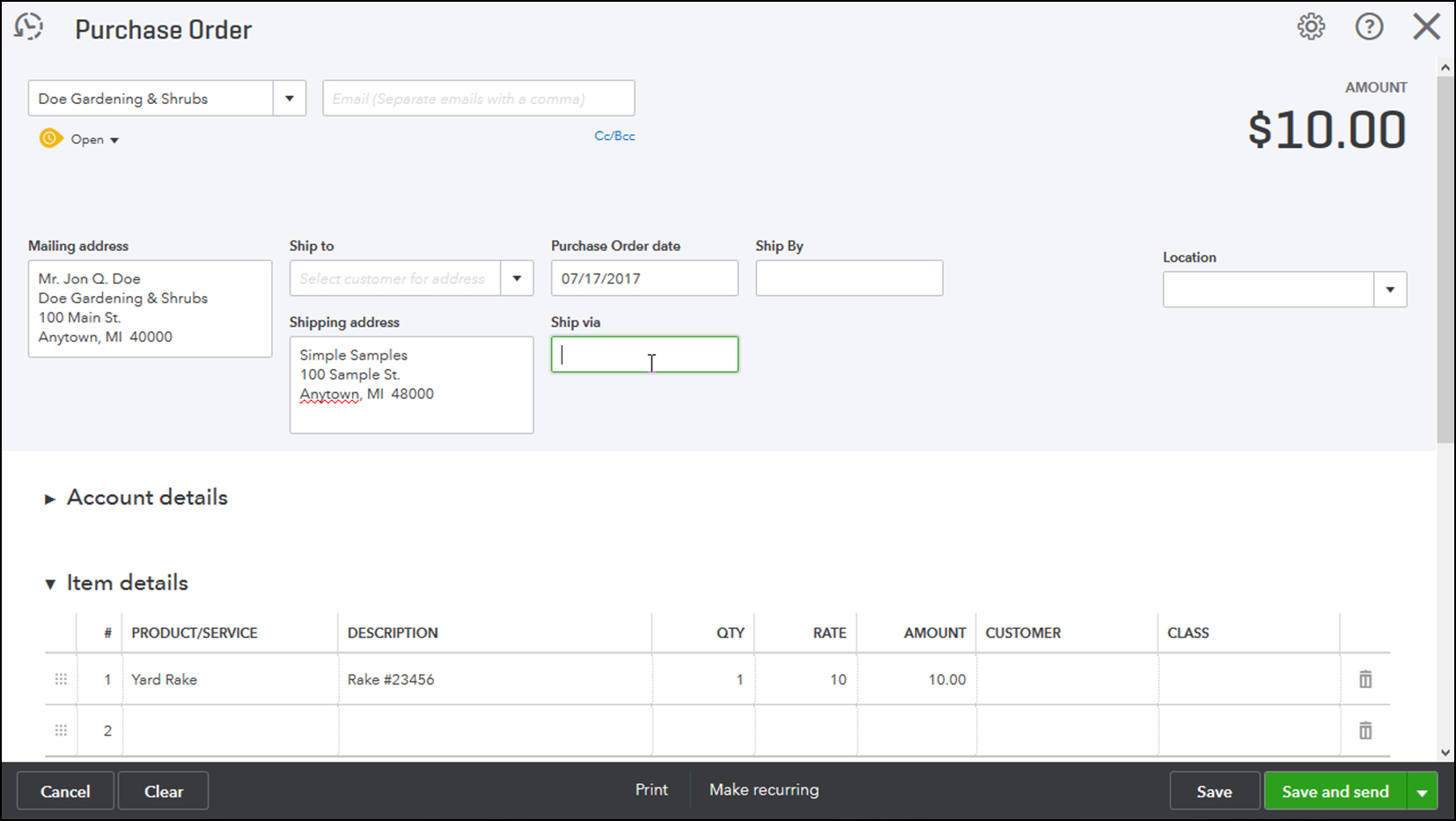 Create A Purchase Order In Quickbooks Online – Instructions Pertaining To Quick Book Reports Templates