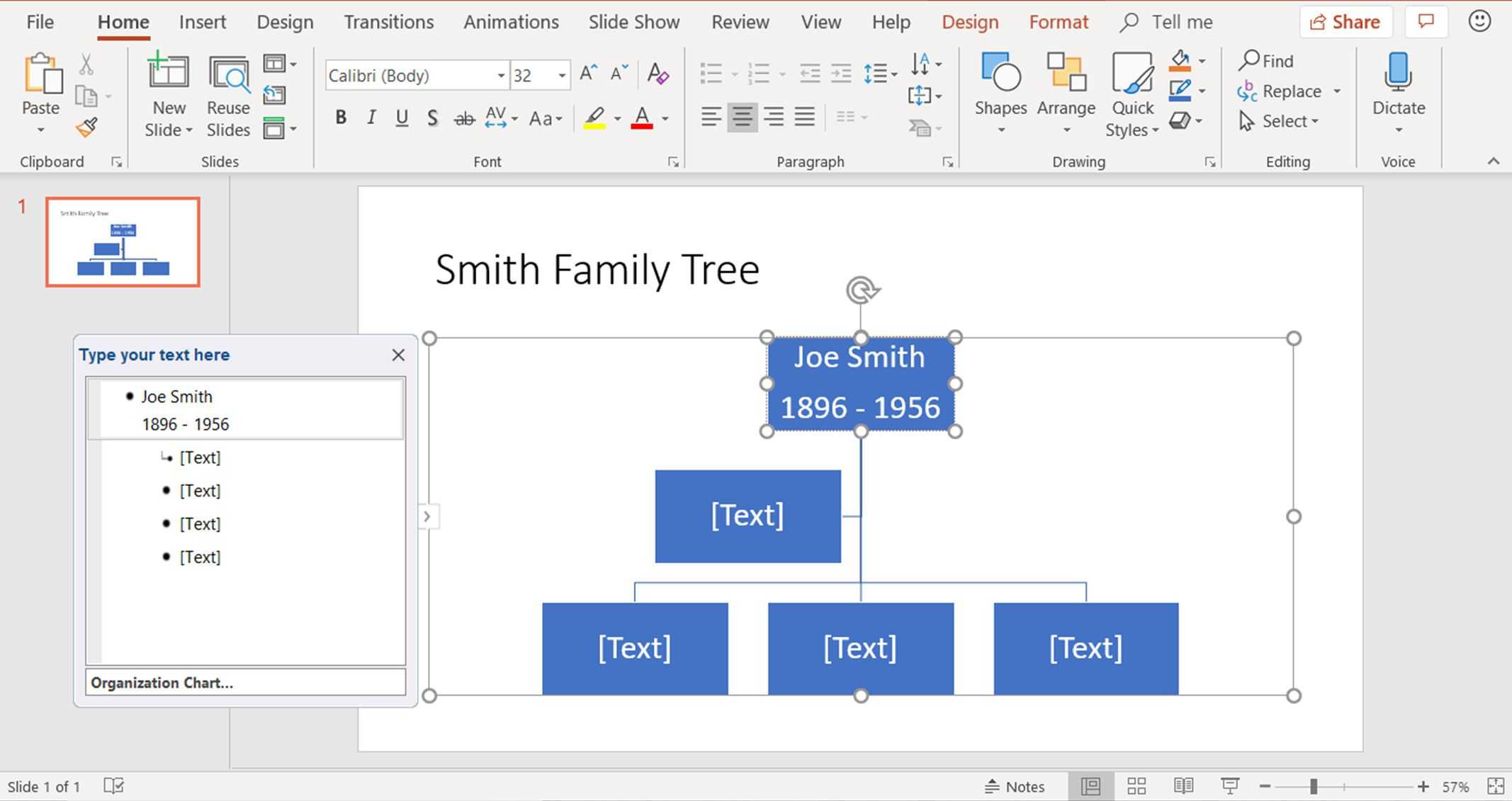 Create Family Trees Using Powerpoint Organization Chart Inside Powerpoint Genealogy Template