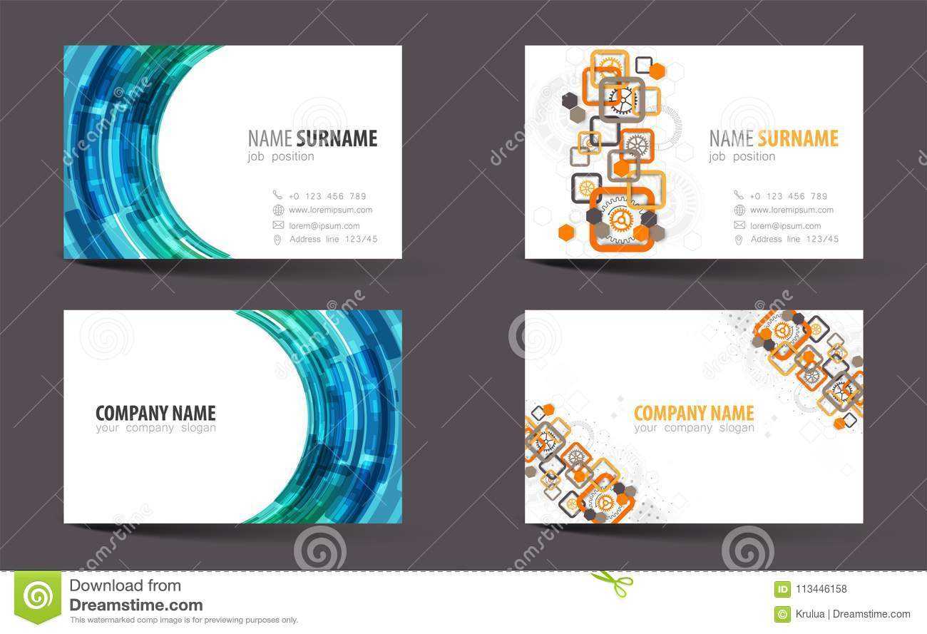 Creative Double Sided Business Card Template. Stock Vector For Office Max Business Card Template