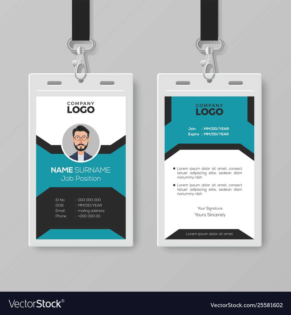 Creative Employee Id Card Template In Work Id Card Template