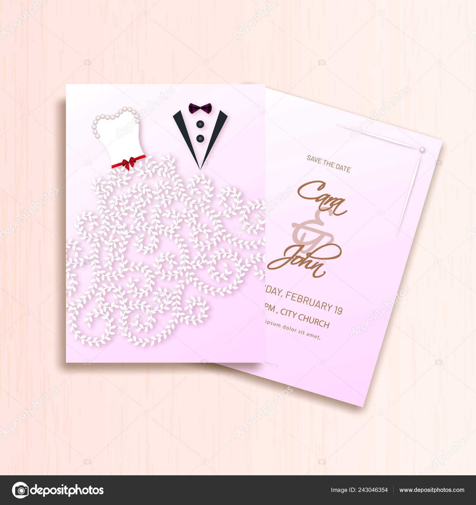 Creative Wedding Invitation Card Template Design Groom Bride With Regard To Church Wedding Invitation Card Template