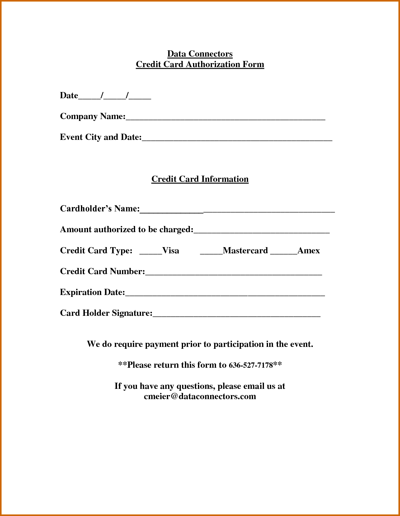 Credit Card Authorization Form – Fotolip With Credit Card On File Form Templates