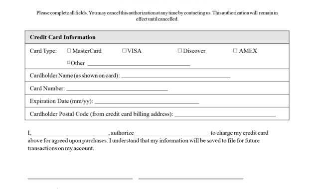 Credit Card Authorization Form Templates [Download] for Credit Card Payment Slip Template