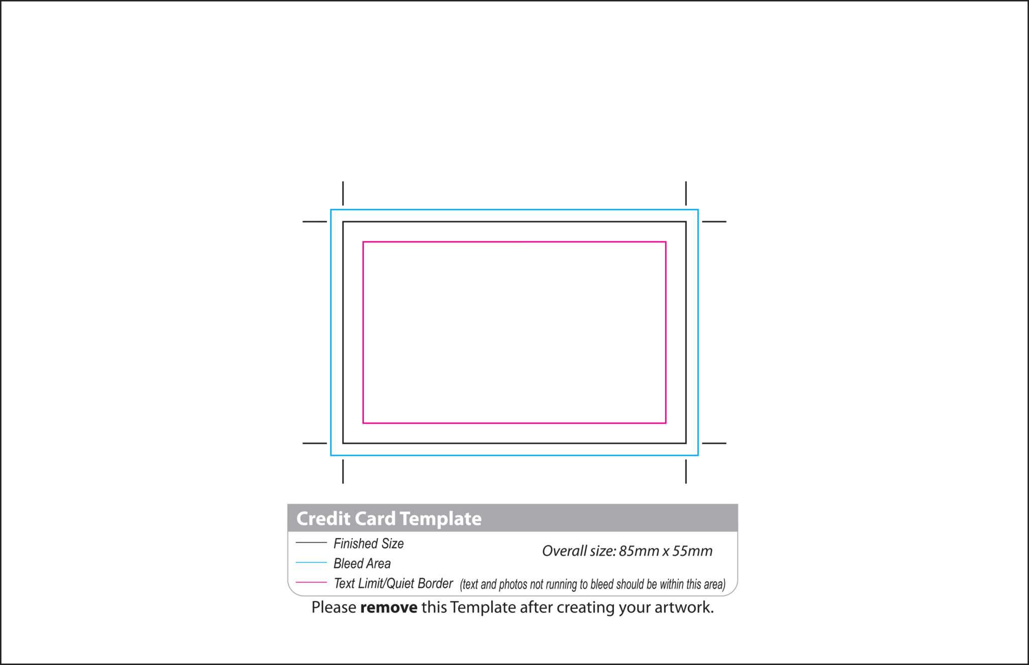 Credit Card Size Template For Word 8460
