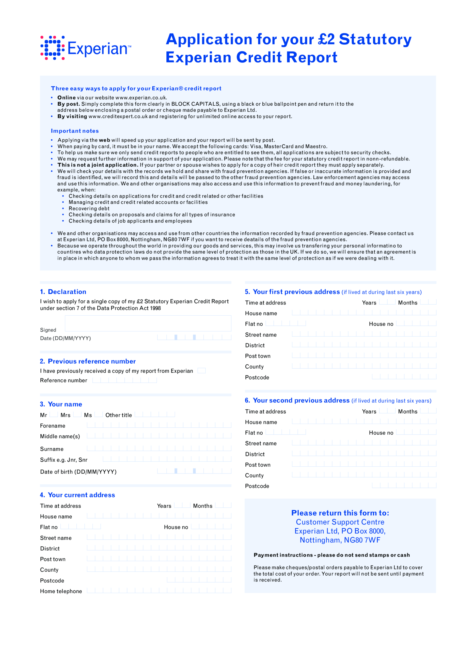 Credit Report Application Form | Templates At In Section 7 Report Template