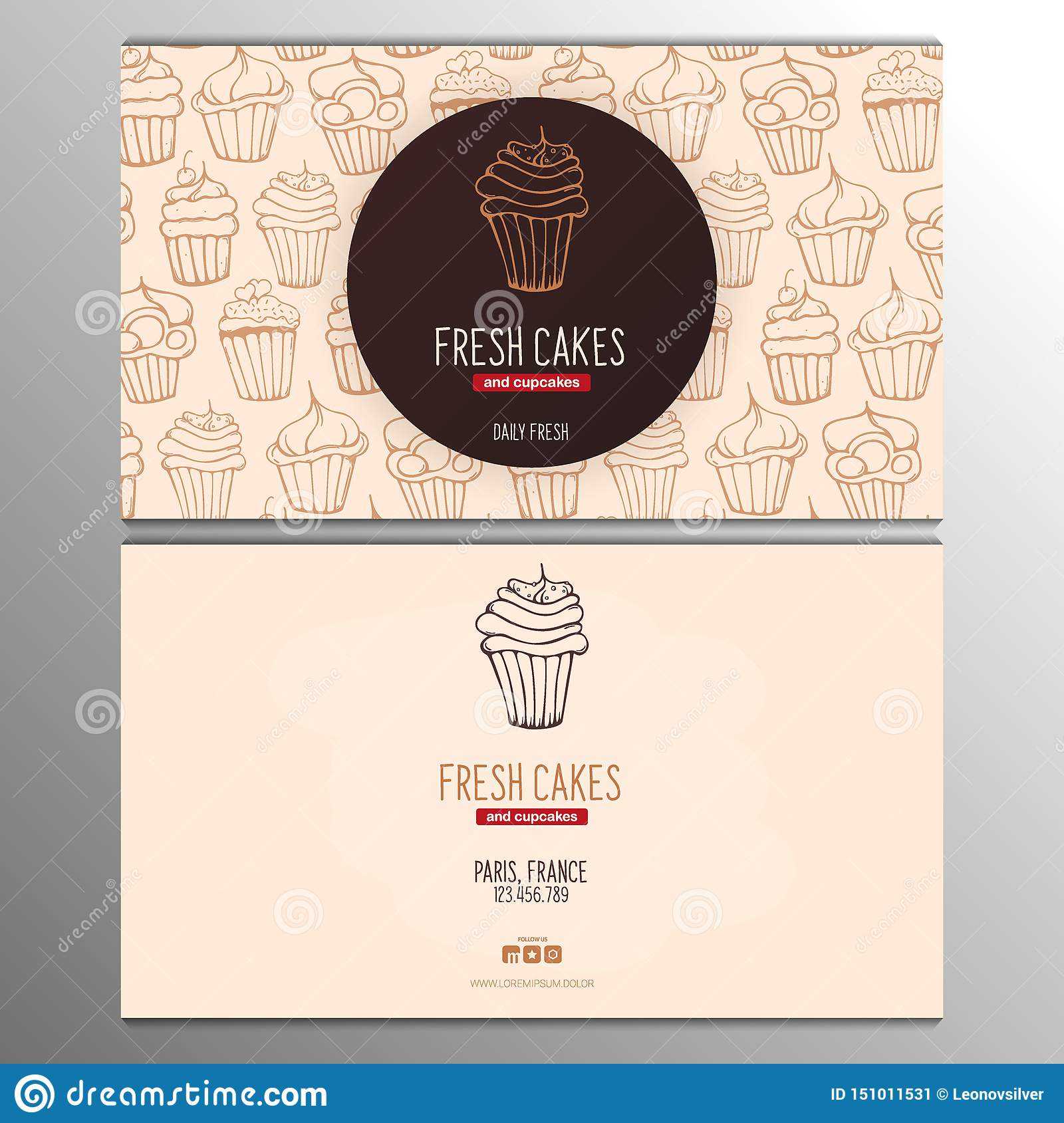 Cupcake Or Cake Business Card Template For Bakery Or Pastry With Regard To Cake Business Cards Templates Free