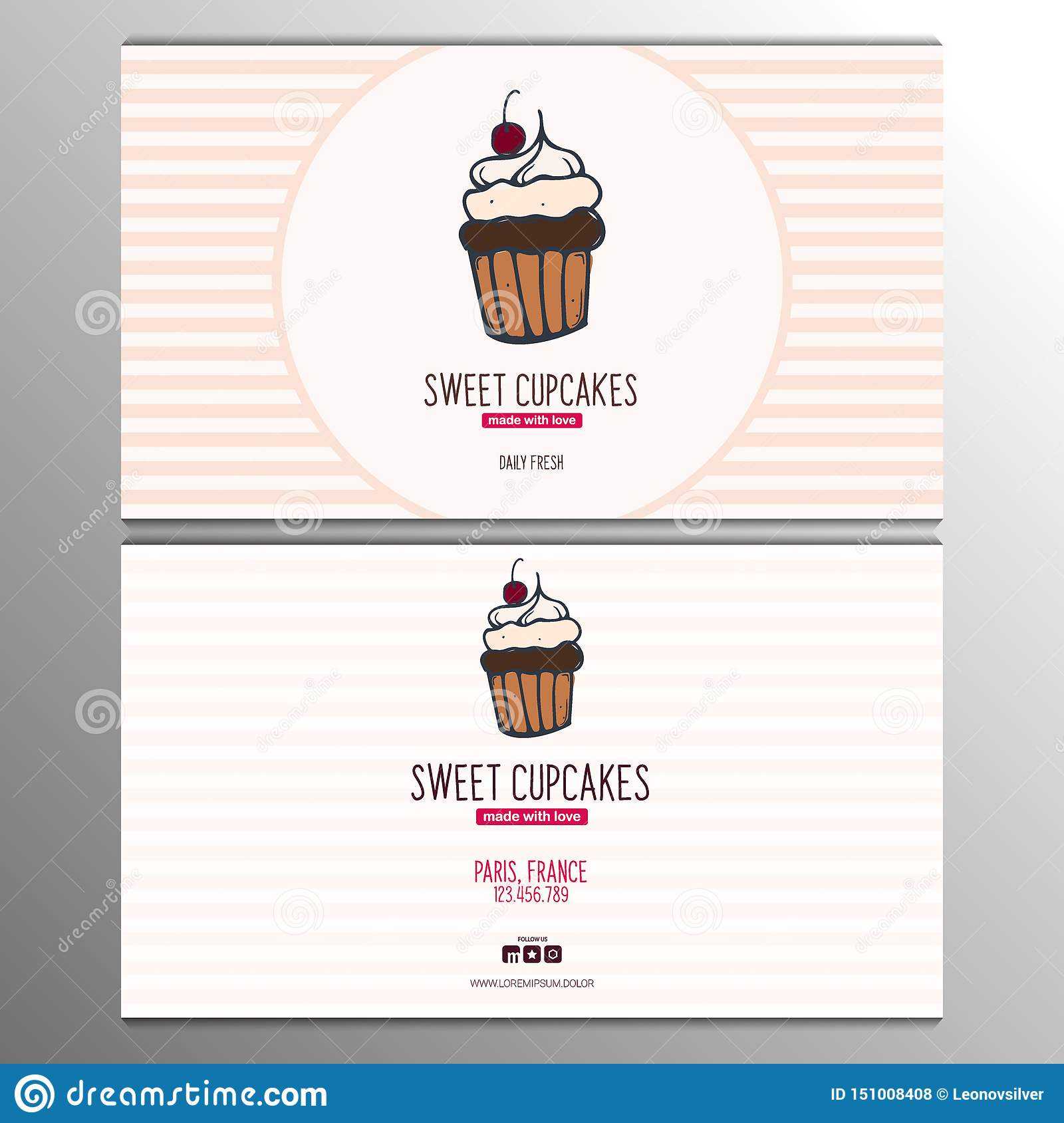 Cupcake Or Cake Business Card Template For Bakery Or Pastry Within Cake Business Cards Templates Free