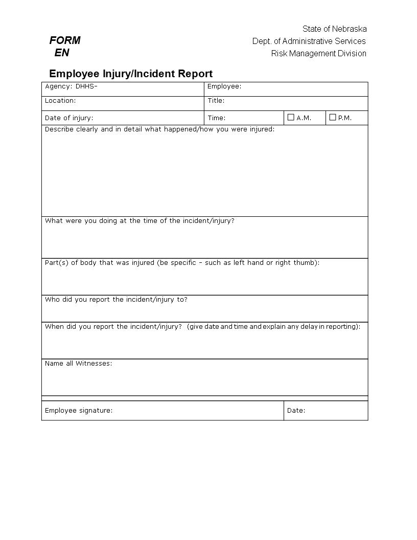 Customer Injury Incident Report | Templates At Intended For Customer Incident Report Form Template