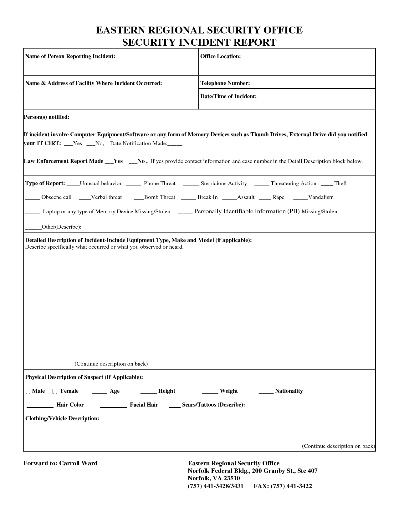 Cyber Security Incident Report Template Information Progress With Template For Information Report