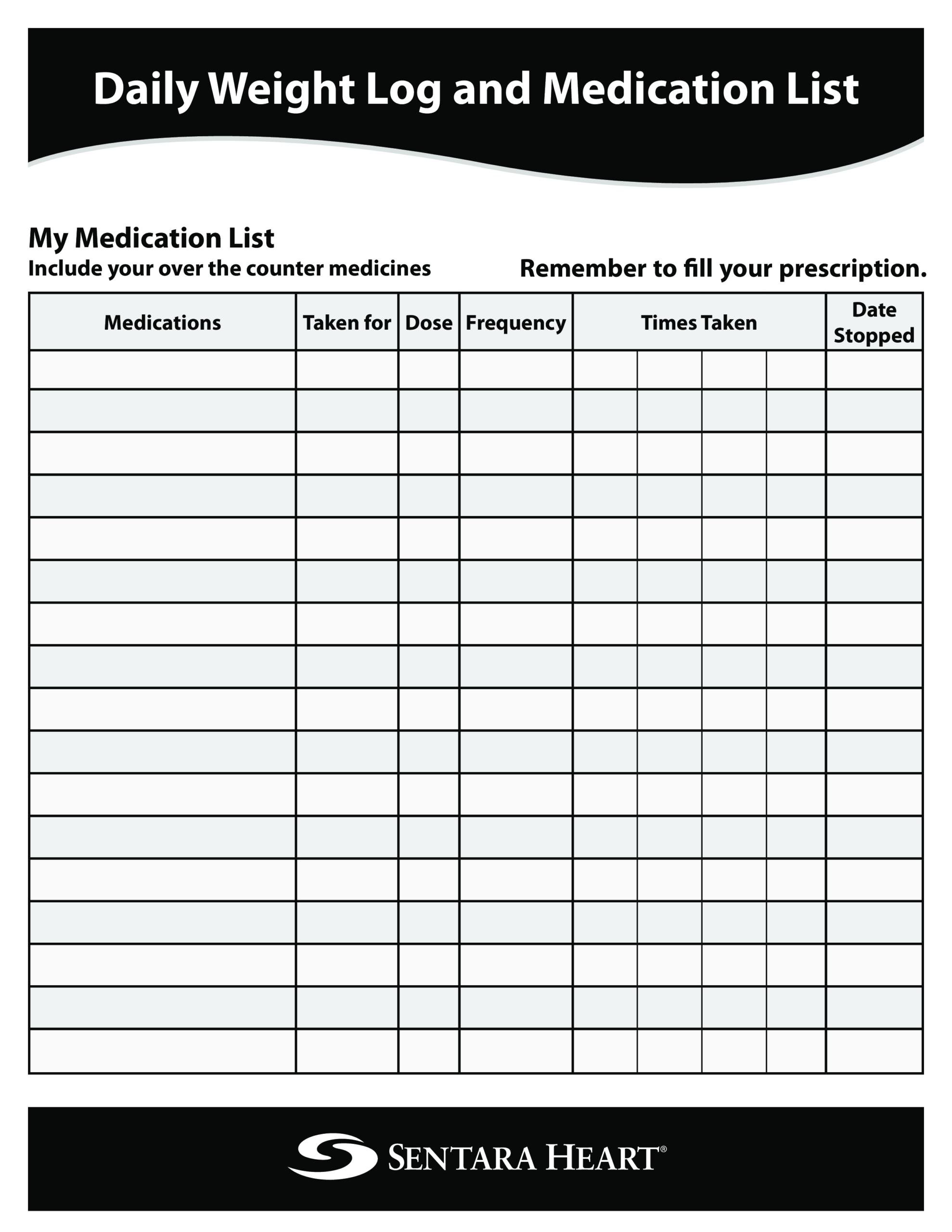 Daily Medication List Printable | Templates At For Blank Medication List Templates