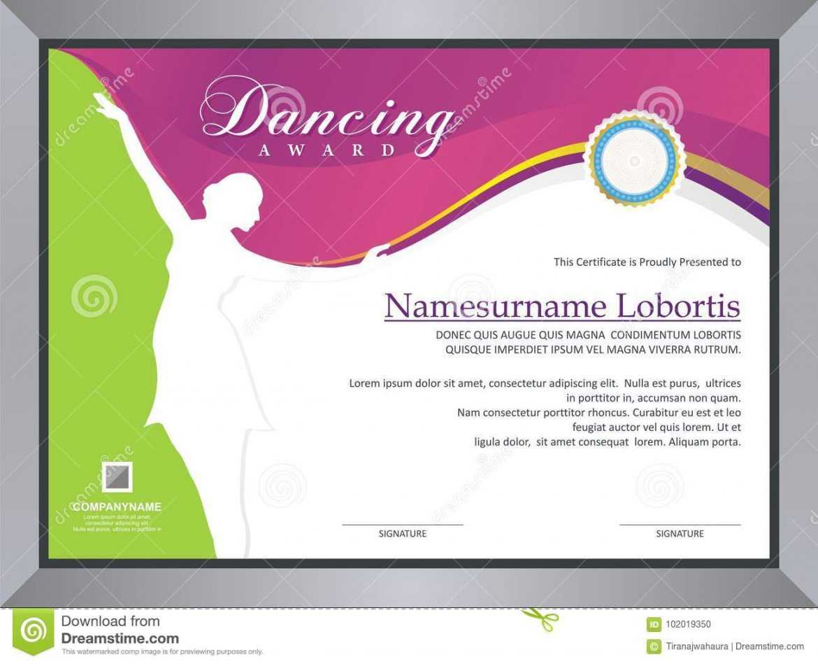 Dance Certificate Template For Dance Certificate Template