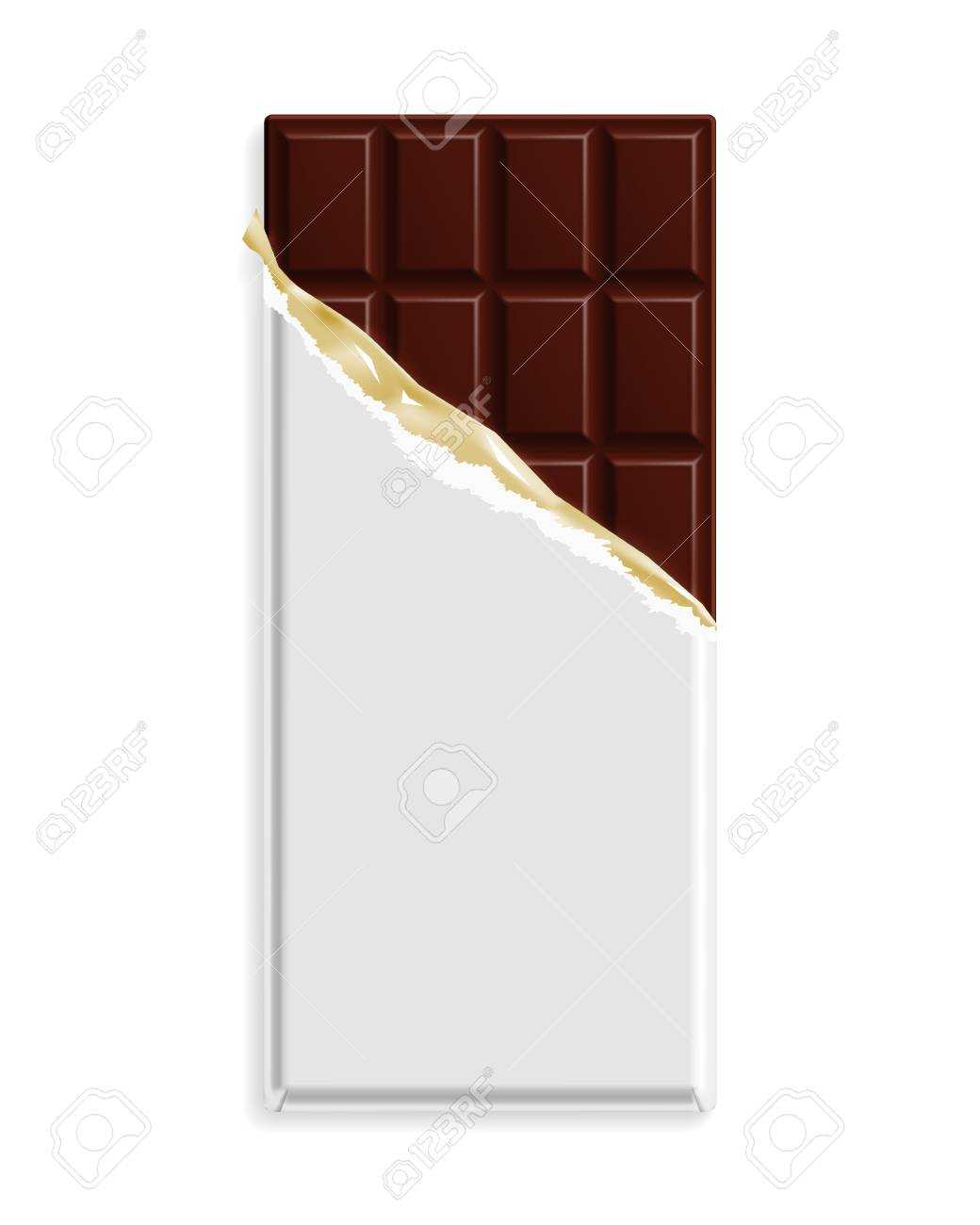 Dark Bitter Chocolate Bar In A Blank Wrapper Mock Up. Sweet Dessert.. Pertaining To Blank Candy Bar Wrapper Template