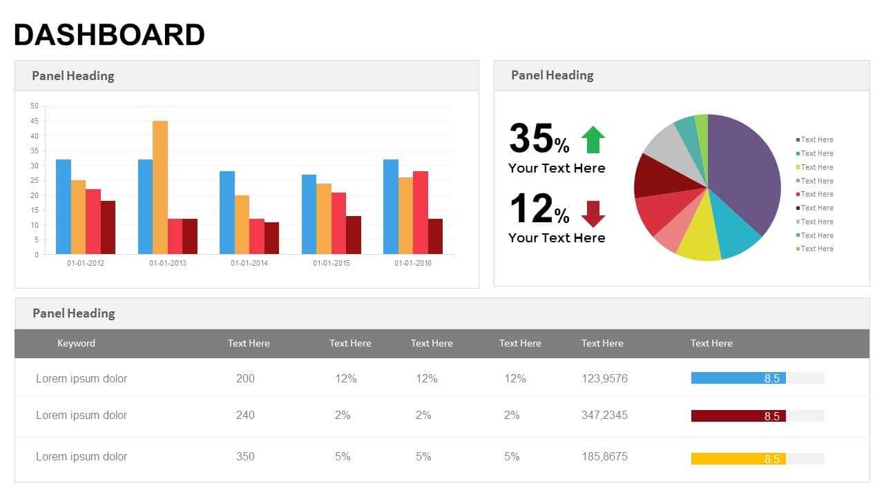 Dashboard Powerpoint Templates And Keynote Template Intended For Project Dashboard Template Powerpoint Free