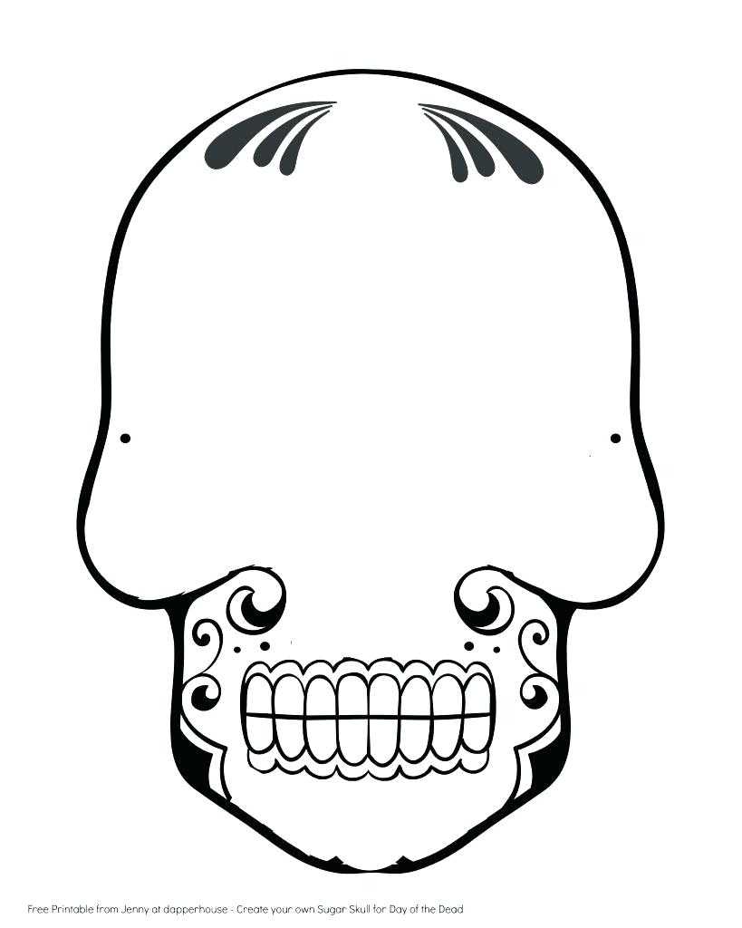 Day Of The Dead Skull Template Unusual Day Of Dead Skull Inside Blank Sugar Skull Template