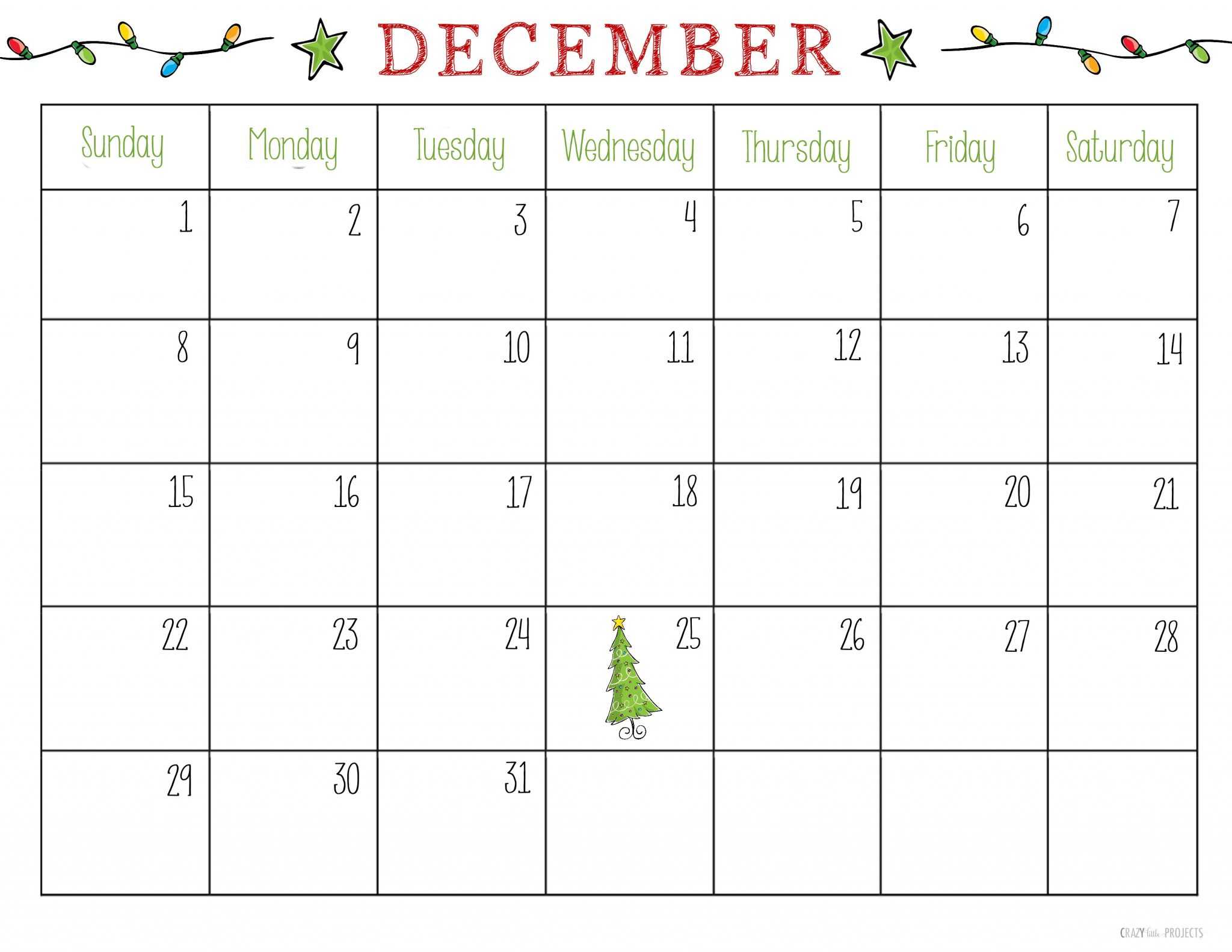December 2018 Calendar Page For Kids – Free Printable Inside Blank Calendar Template For Kids