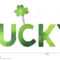 Decorative Word `lucky` With Cute Clover Symbol. Stock With Regard To Good Luck Banner Template