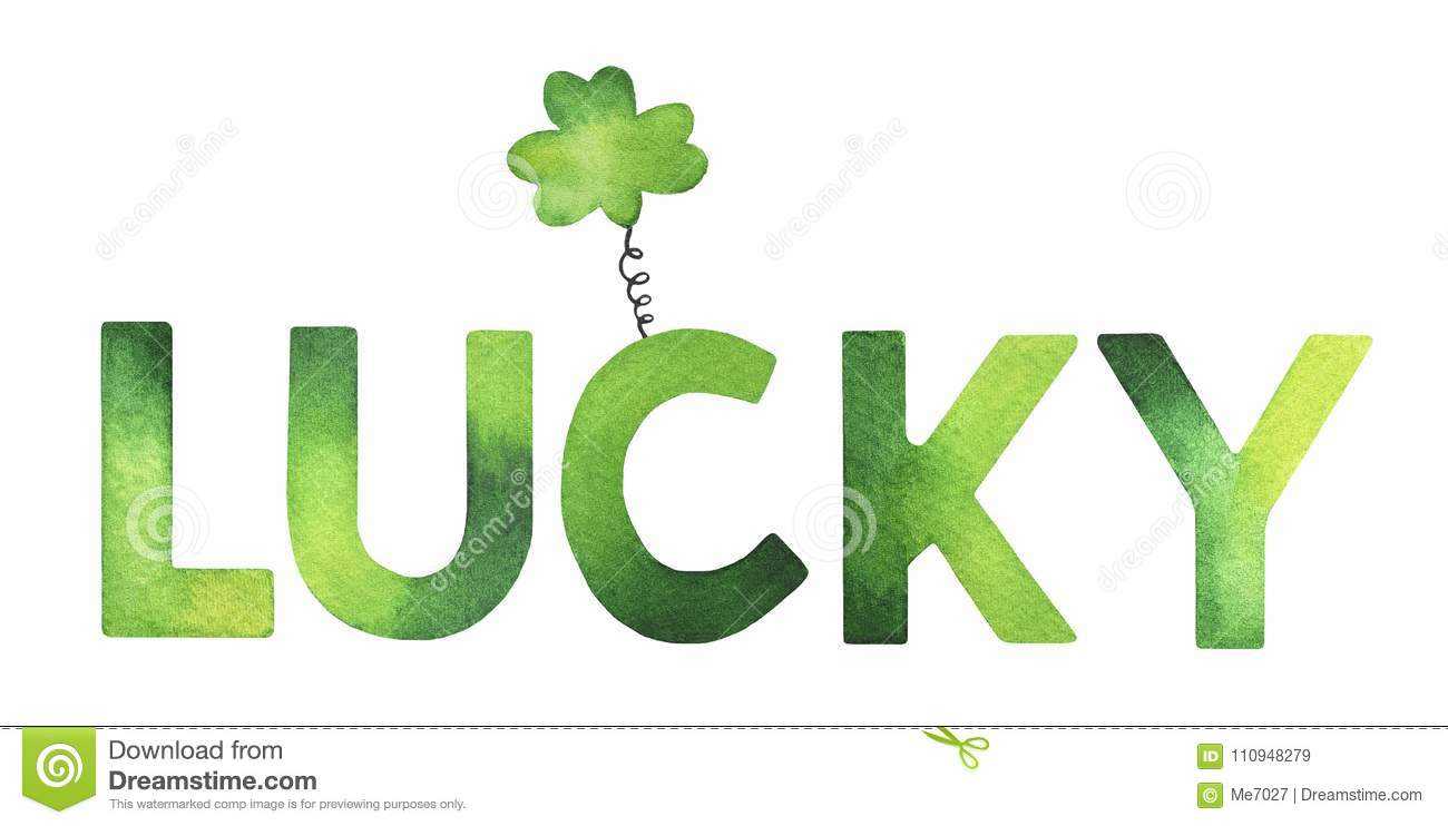 Decorative Word `lucky` With Cute Clover Symbol. Stock With Regard To Good Luck Banner Template