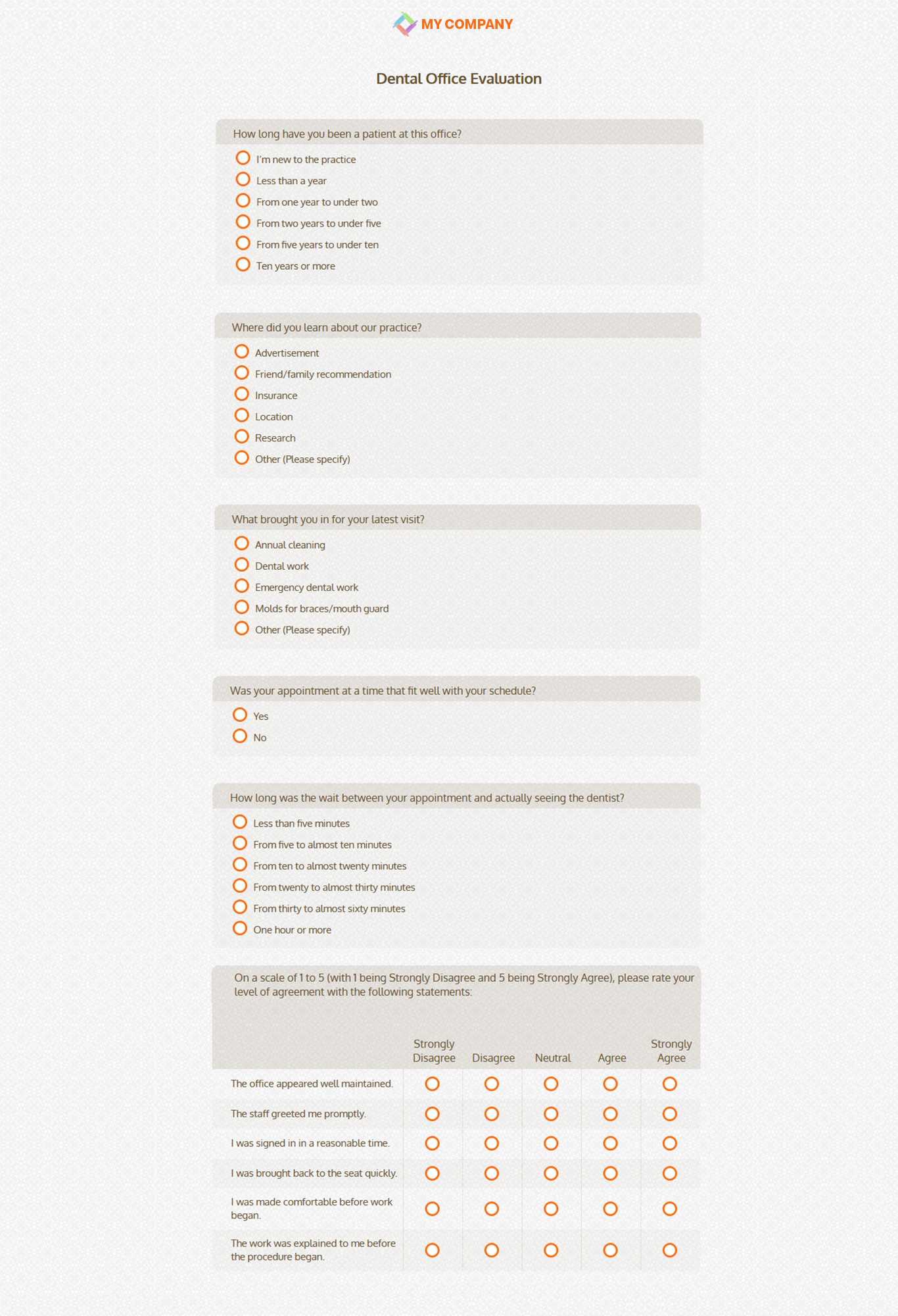 Dental Office Survey Template [18 Questions] | Sogosurvey With Regard To Dentist Appointment Card Template