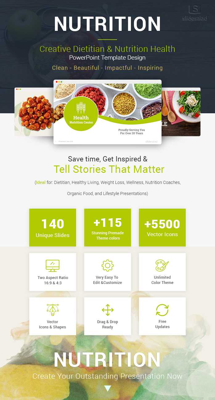 Diet And Nutrition Powerpoint Template Designs – Slidesalad In Nutrition Brochure Template