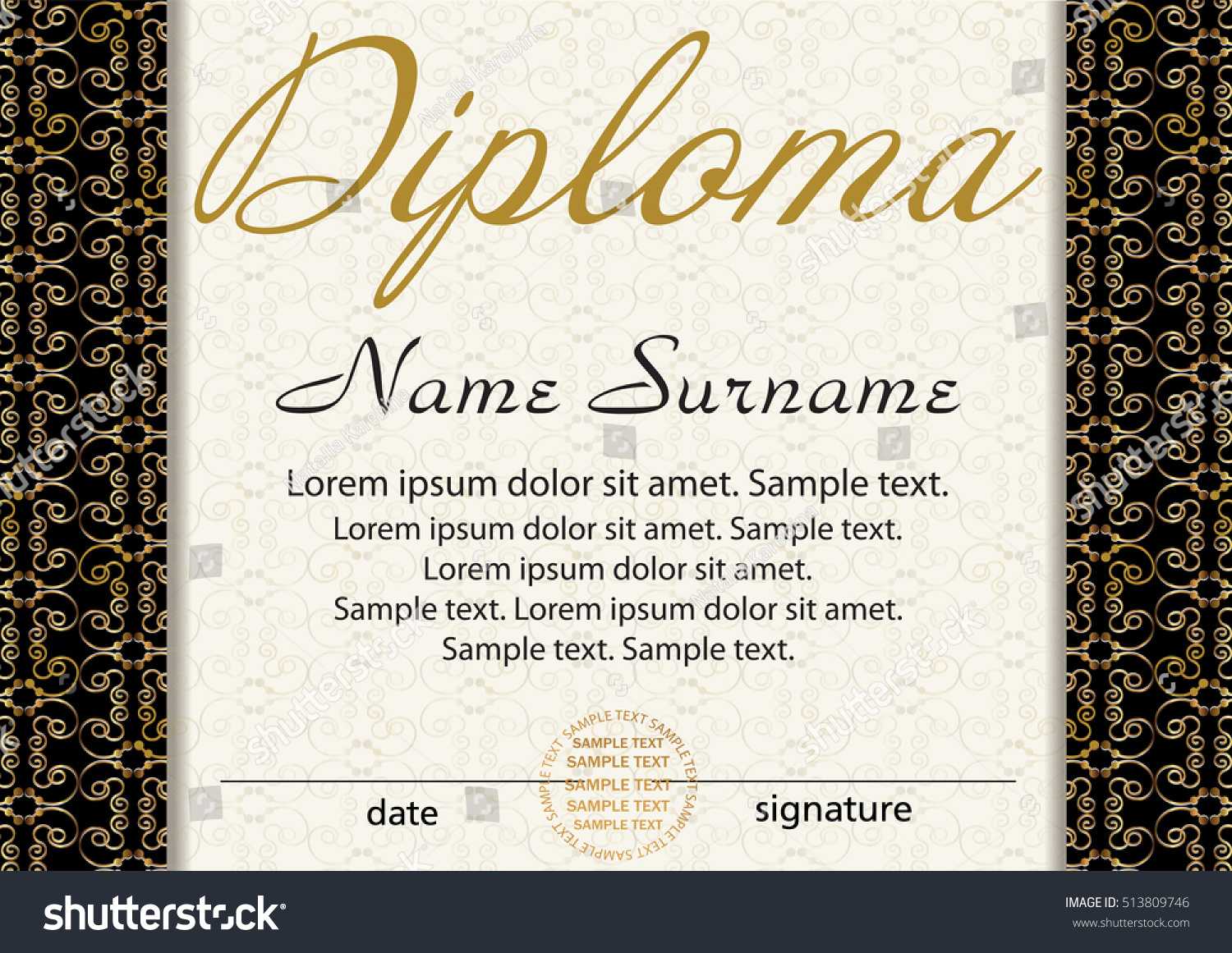 Diploma Certificate Template Award Winner Reward Stock Within Winner Certificate Template