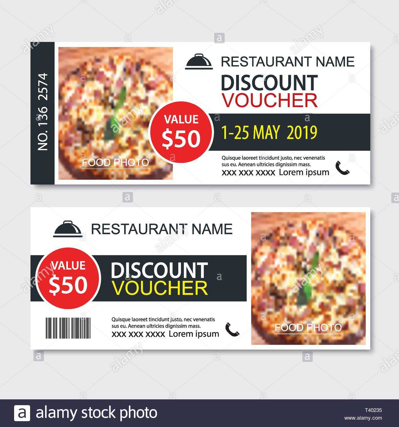 Discount Gift Voucher Fast Food Template Design. Pizza Set Throughout Pizza Gift Certificate Template