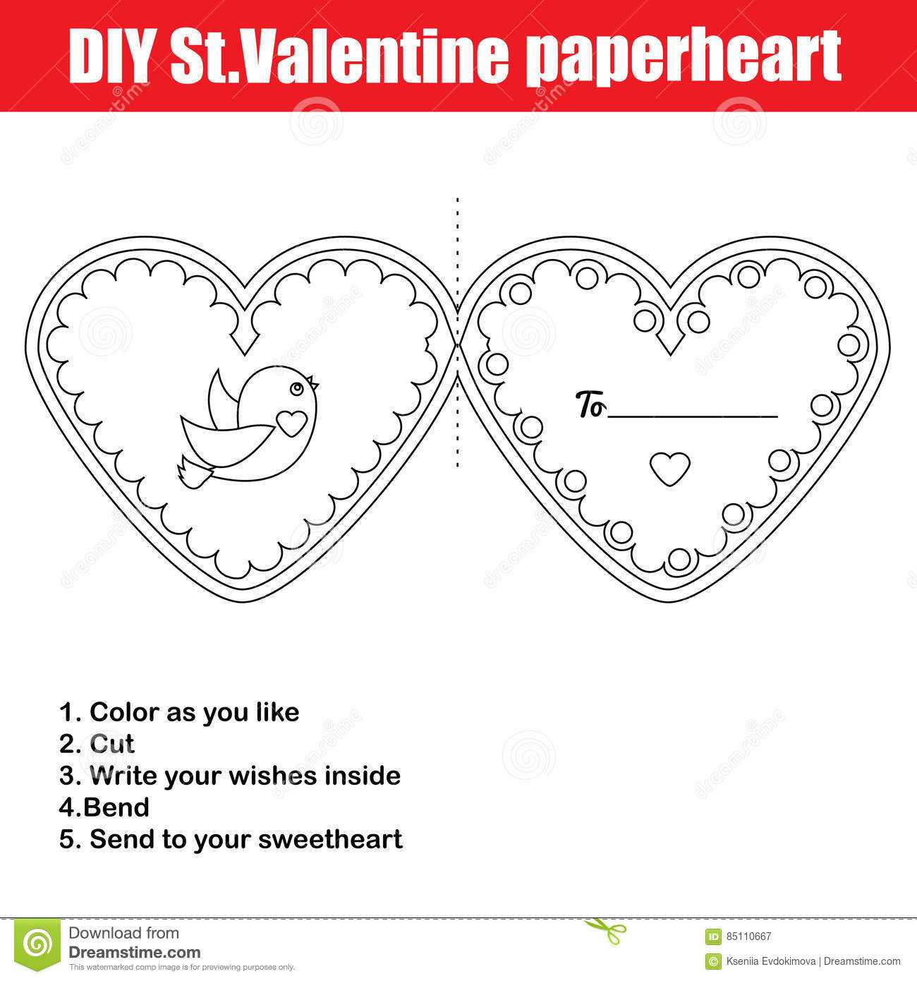 Diy Children Educational Creative Game. Make A Valentine Day For Valentine Card Template For Kids