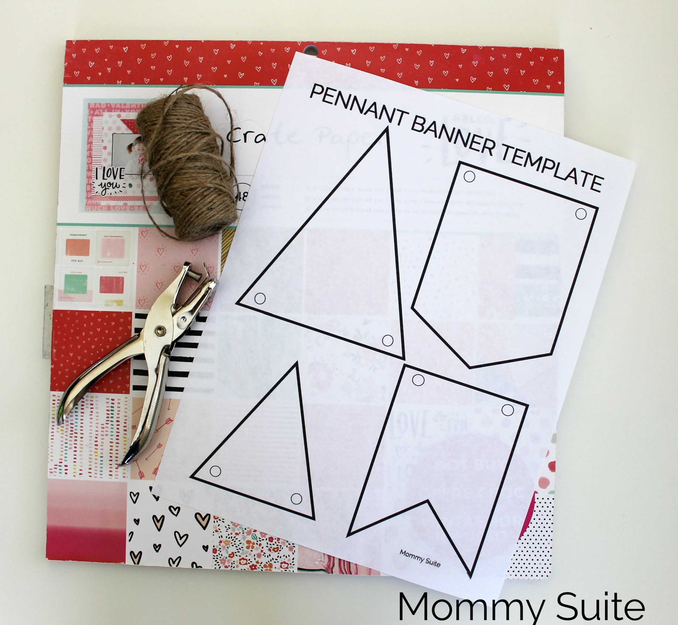 Diy Paper Pennant Banner (W/ Free Template) – Mommy Suite For Homemade Banner Template