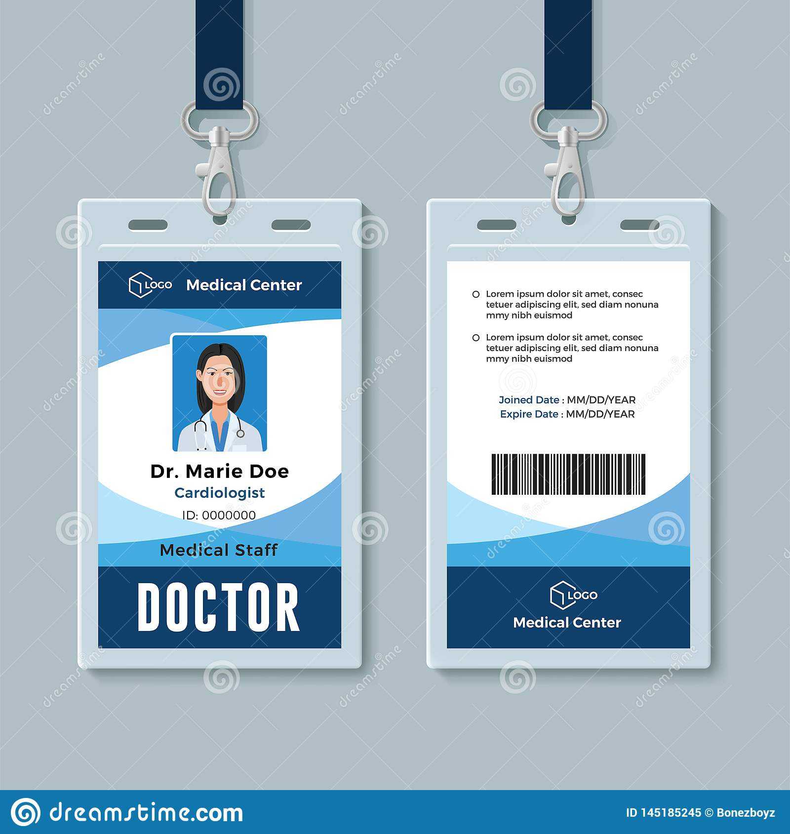 Doctor Id Badge. Medical Identity Card Design Template Stock With Hospital Id Card Template