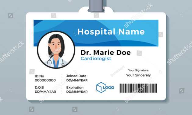 Doctor Id Card Medical Identity Badge Stock Vector (Royalty intended for Hospital Id Card Template