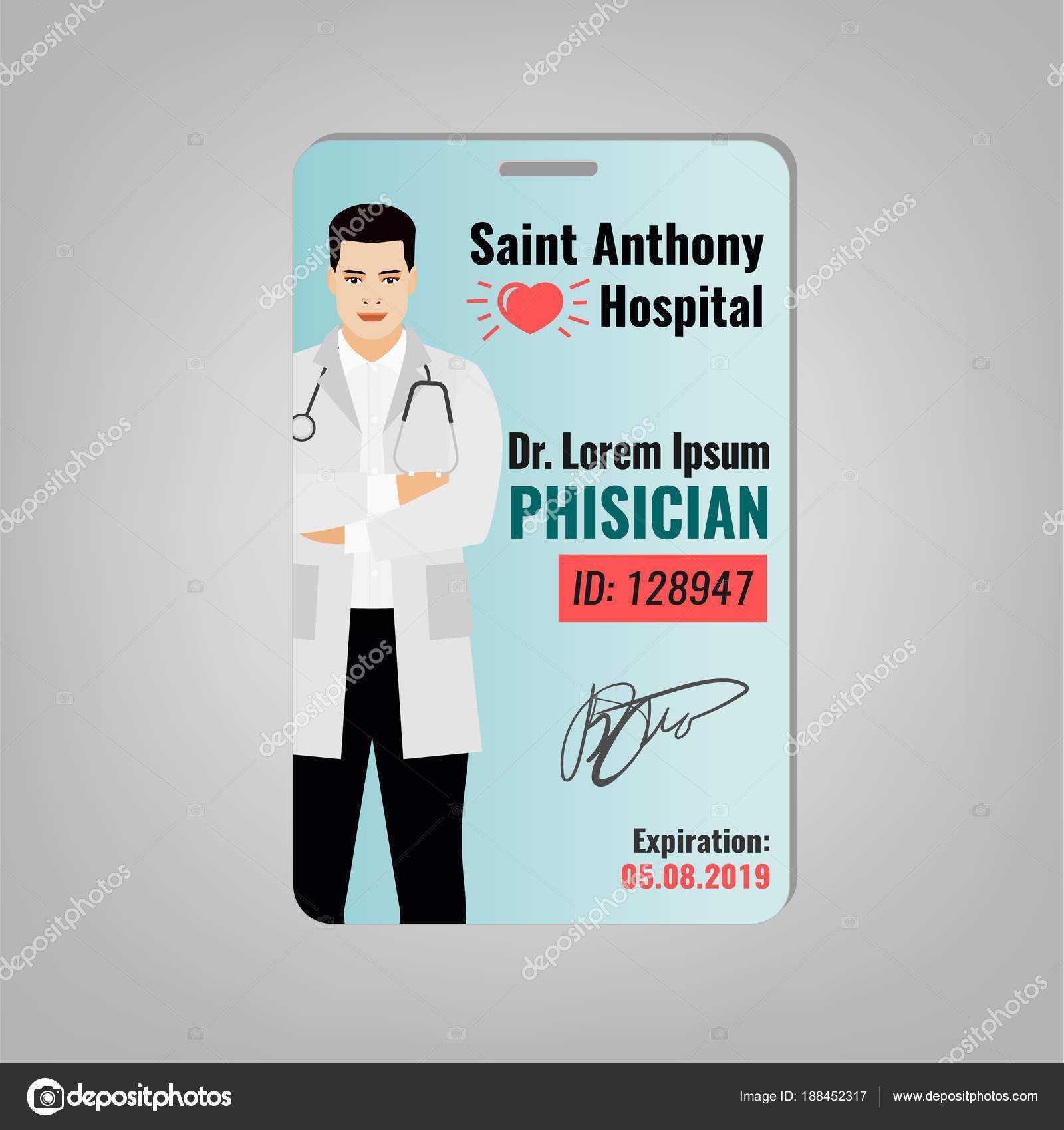 Doctor Id Card — Stock Vector © Annyart #188452317 For Doctor Id Card Template