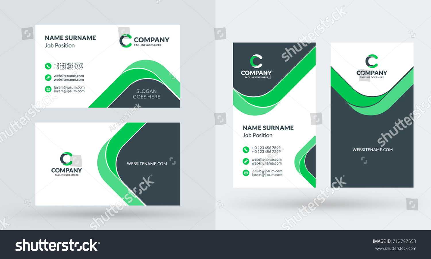 Doublesided Creative Business Card Template Portrait Stock Regarding Landscaping Business Card Template