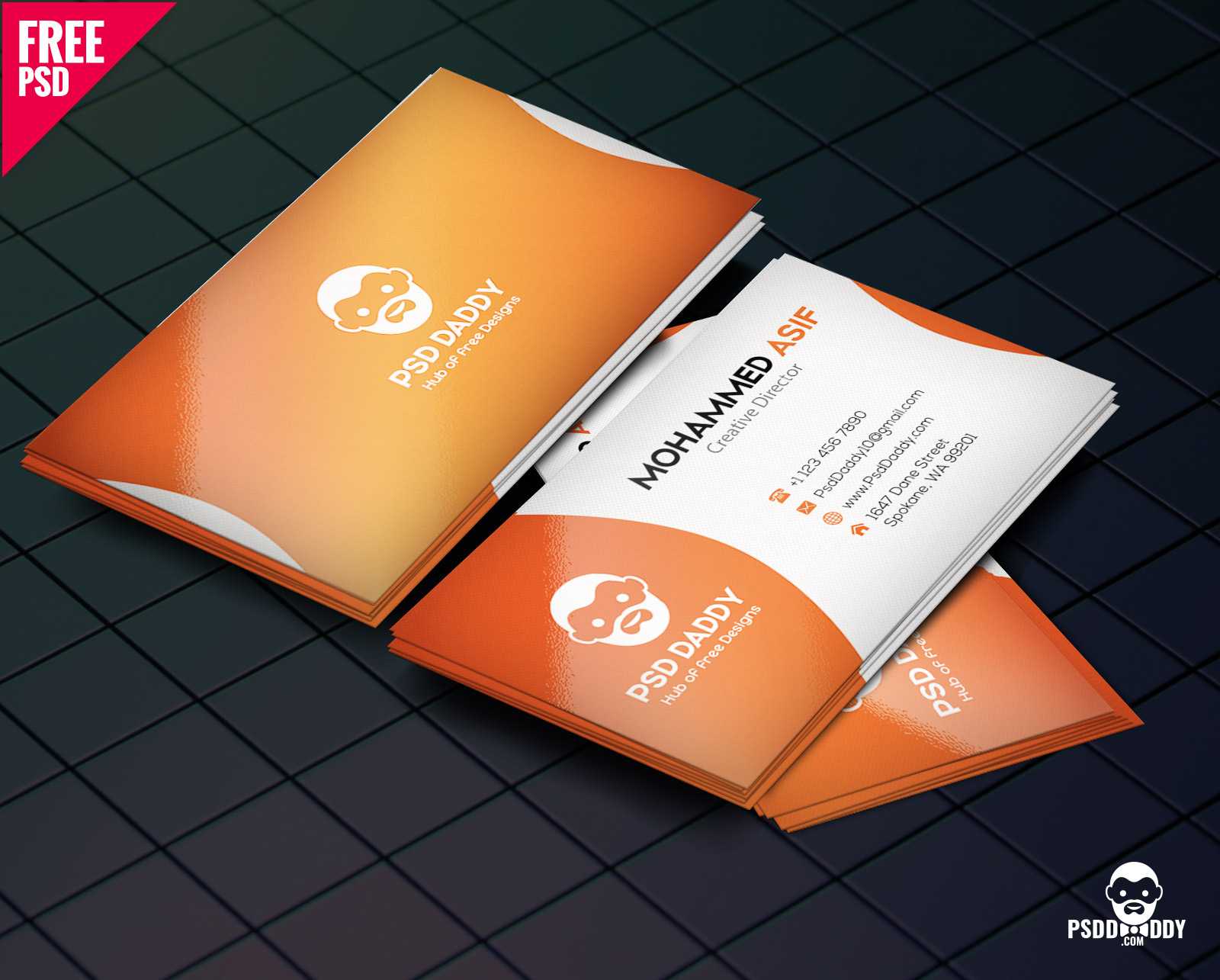 Download] Business Card Design Psd Free | Psddaddy Pertaining To Visiting Card Psd Template Free Download