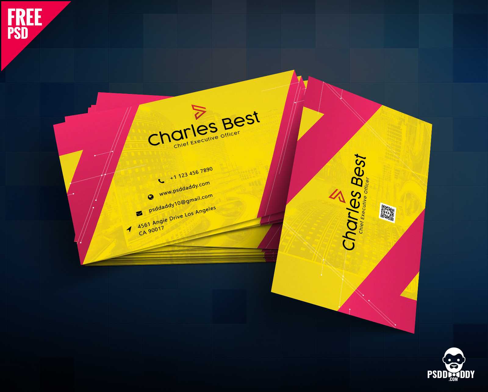 Download] Creative Business Card Free Psd | Psddaddy In Business Card Size Photoshop Template