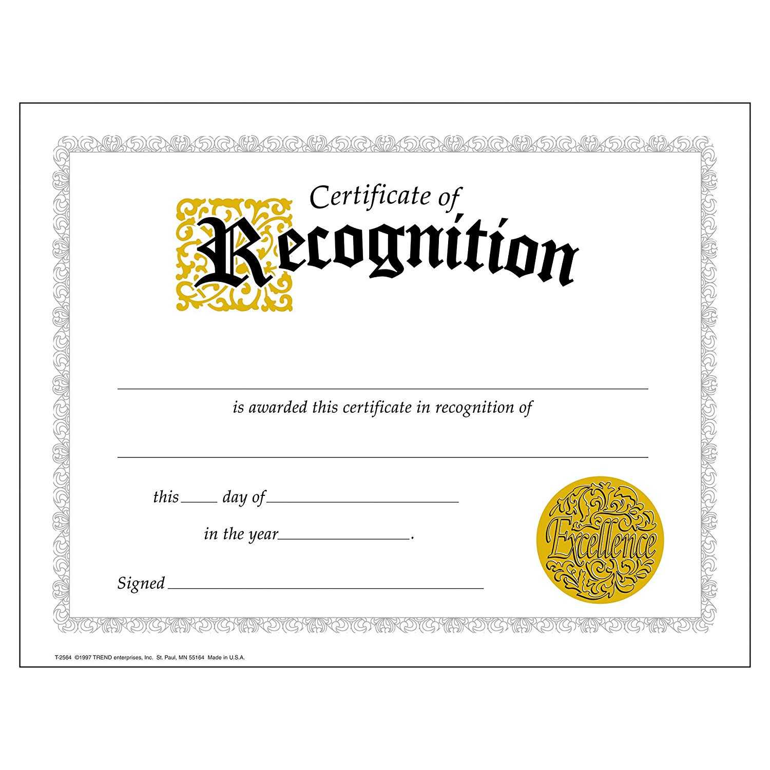 Download Free New Certificate Of Recognition Template Regarding Printable Certificate Of Recognition Templates Free