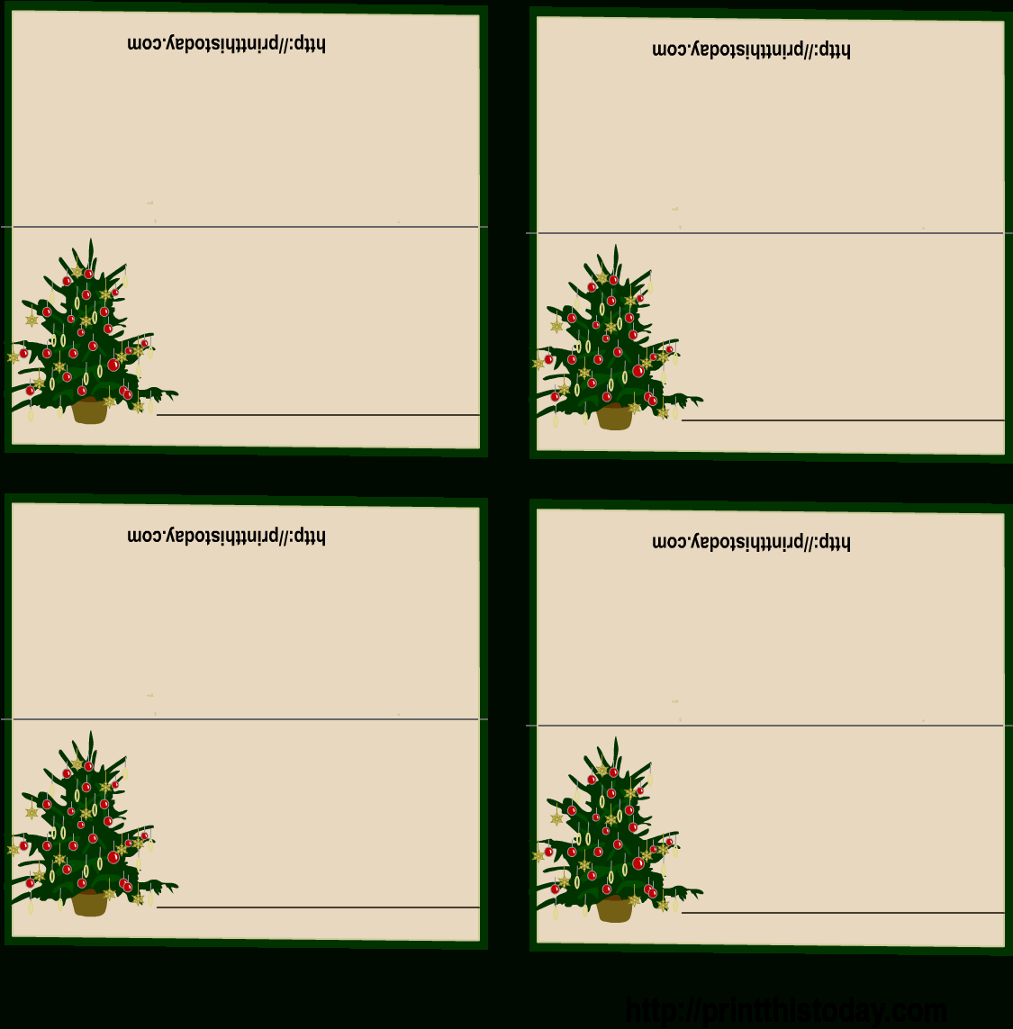 Download Free Printable Christmas Place Cards Regarding With Free Place Card Templates Download