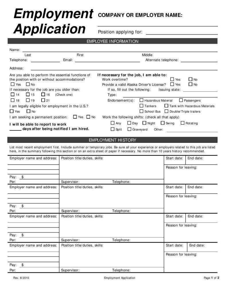 Download Job Application Form Elegant Job Application With Regard To Job Application Template Word Document