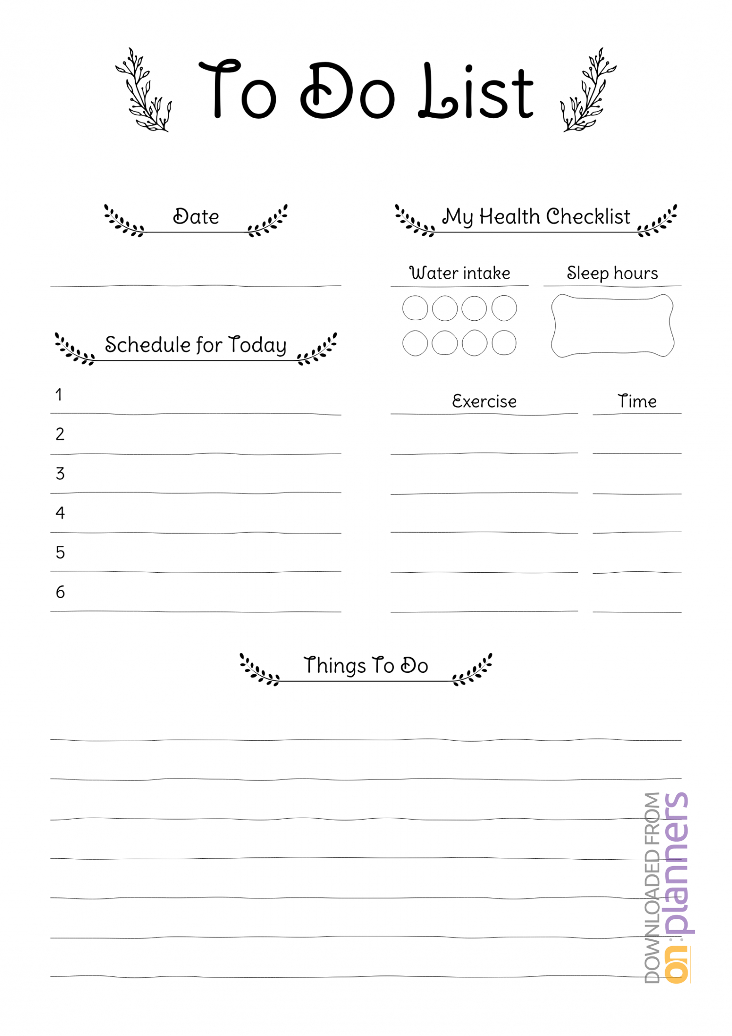 Download Printable Daily To Do List Pdf Pertaining To Blank To Do List Template